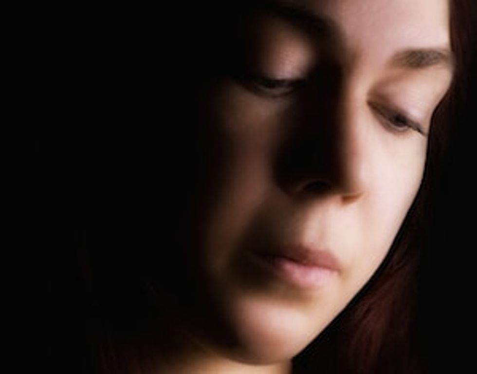 portrait of sad young woman