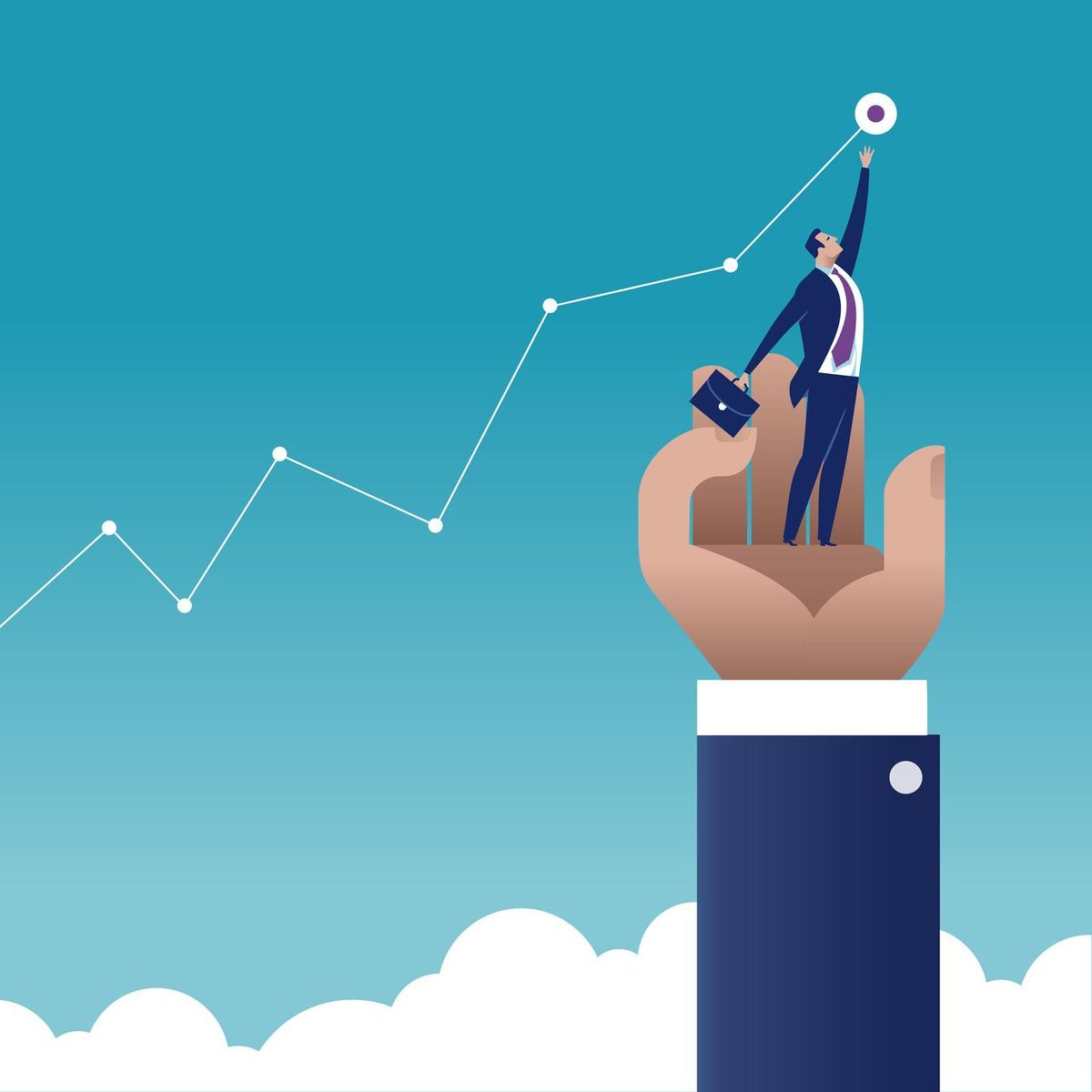 Reaching Business concept