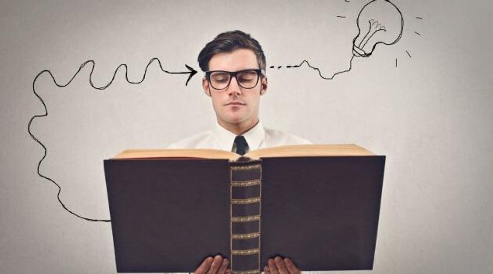 reading a book