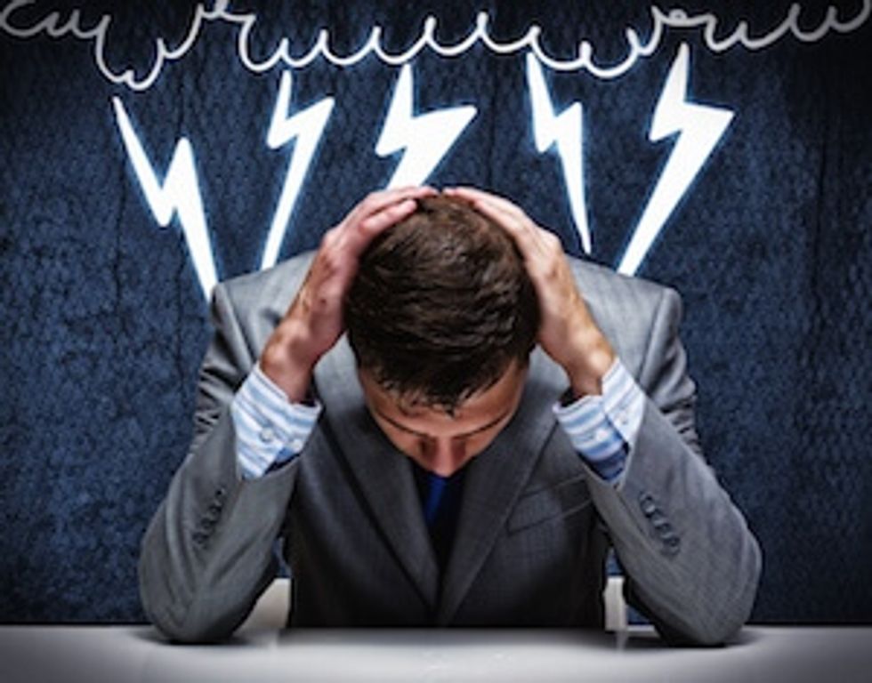 rebuild your brand: businessman with cartoon thunder overhead