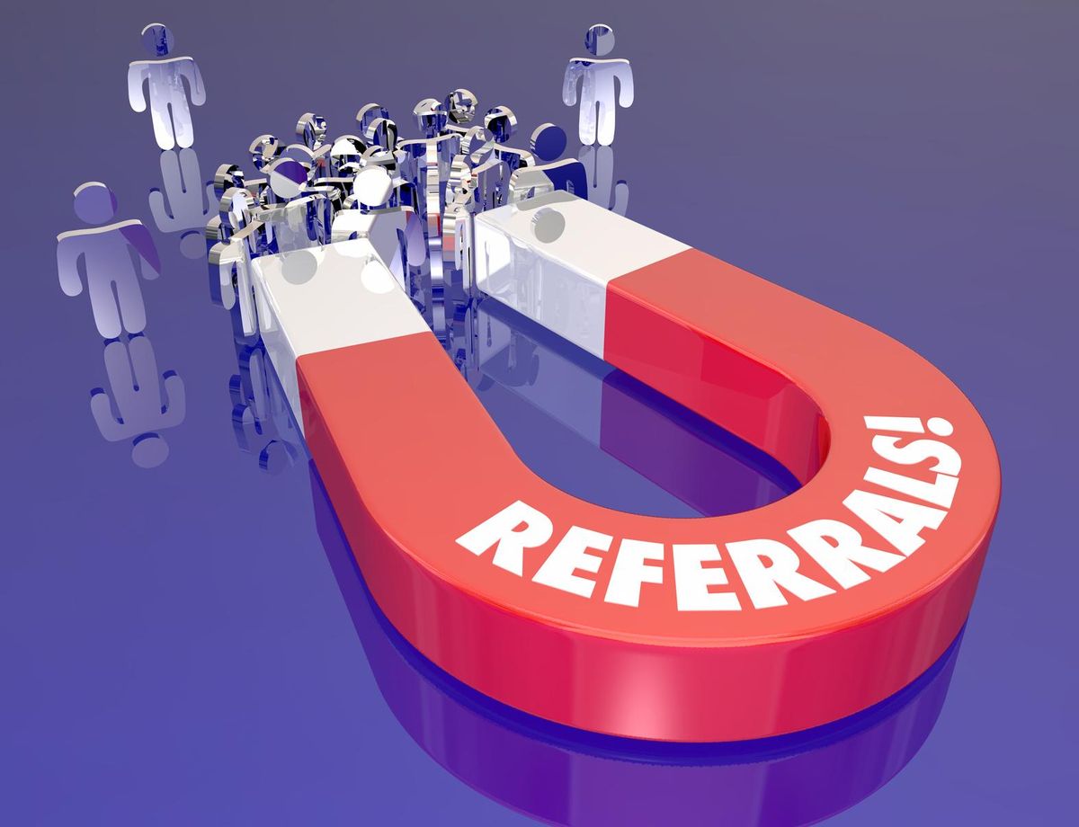 Referrals Magnet Drawing Attracting New Customers