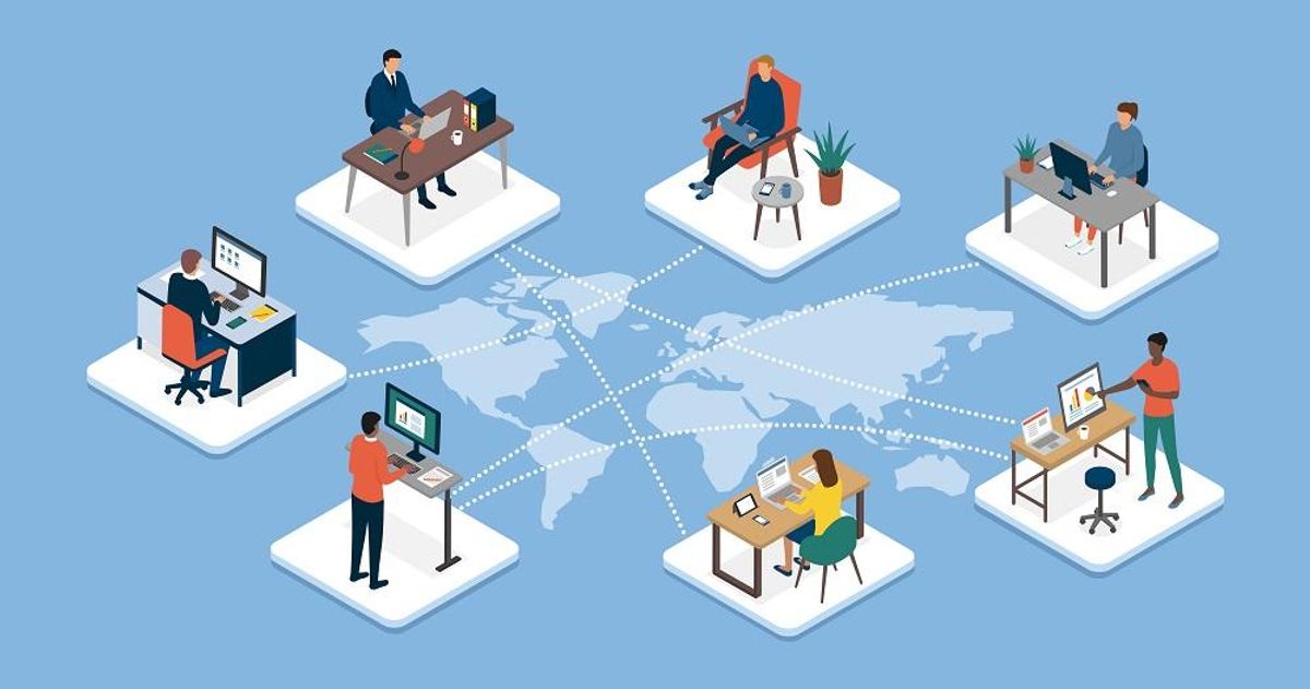Remote team connecting online