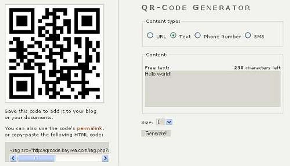 Sample QR code generator.