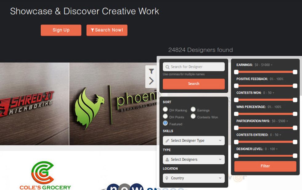 Screen capture of Designhill Graphic Designers