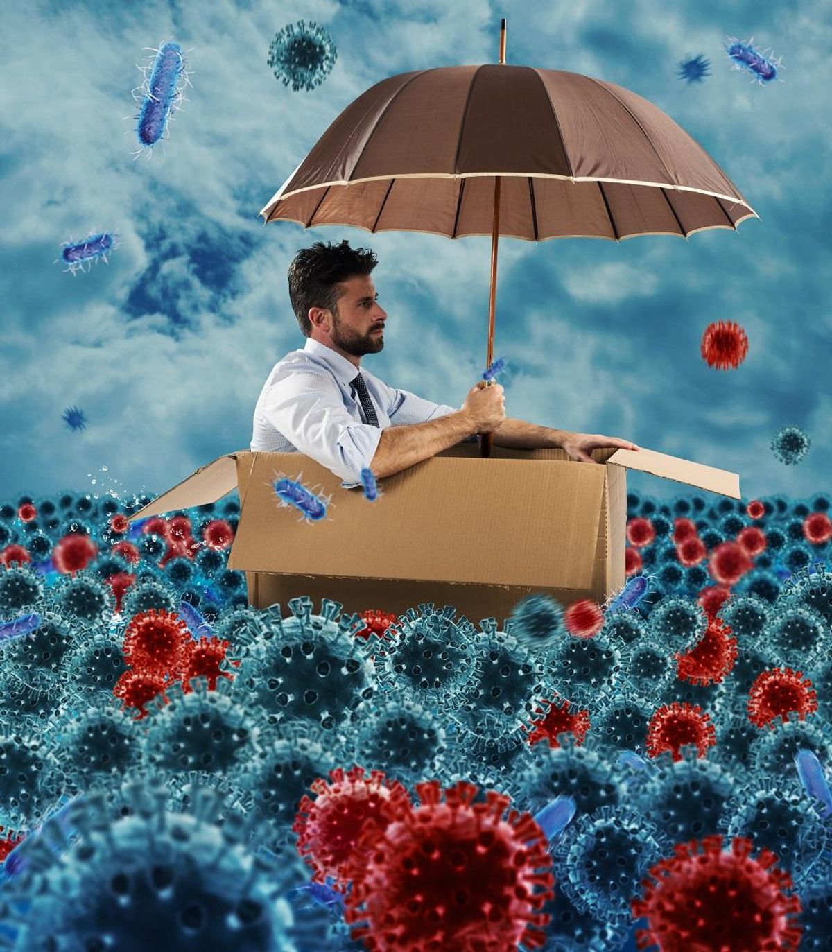 sea of viruses and bacteria