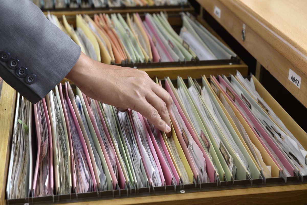 searching through file folders