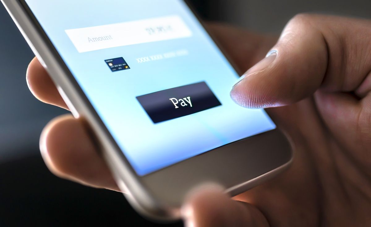 Service customer paying a small business upfront