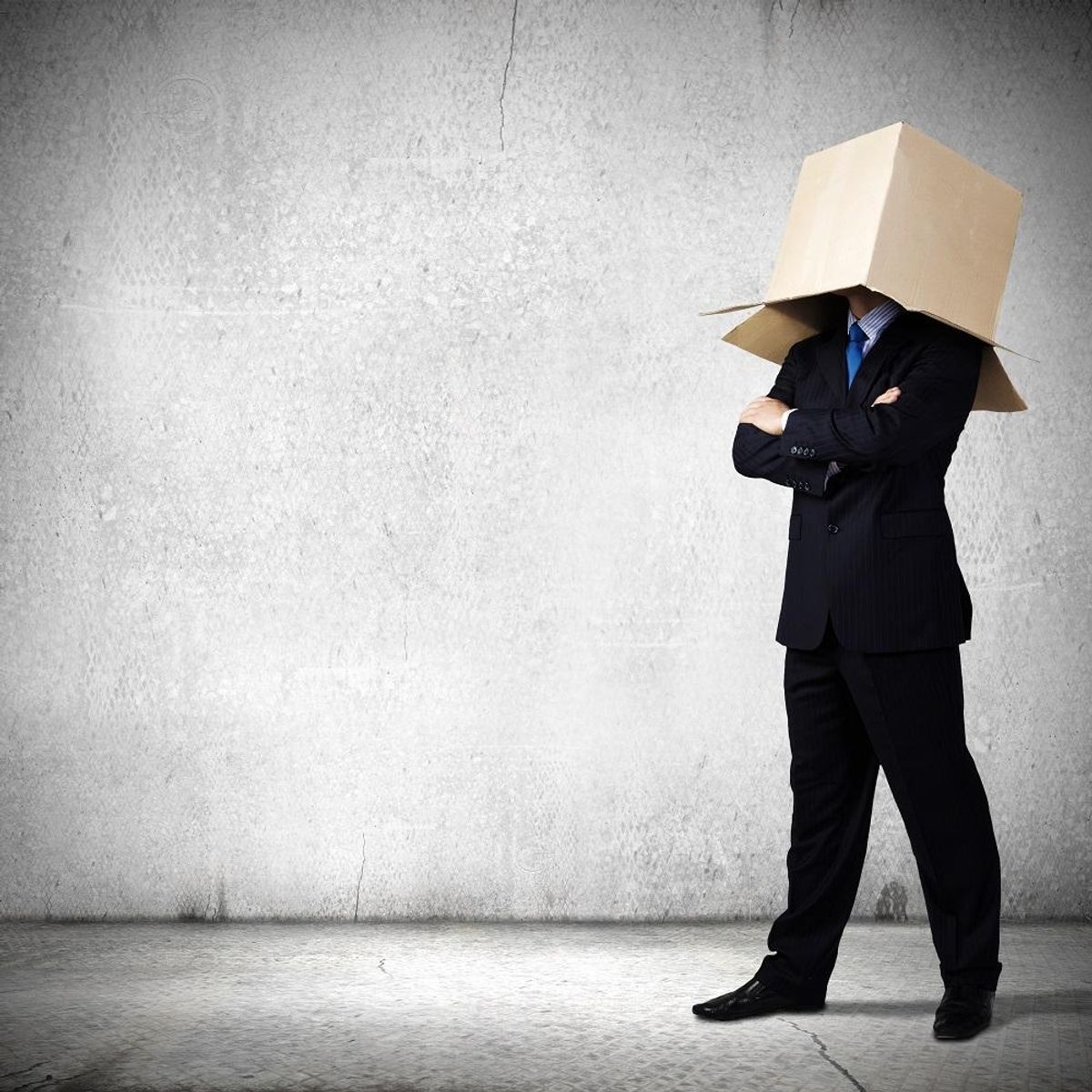 Shy businessman