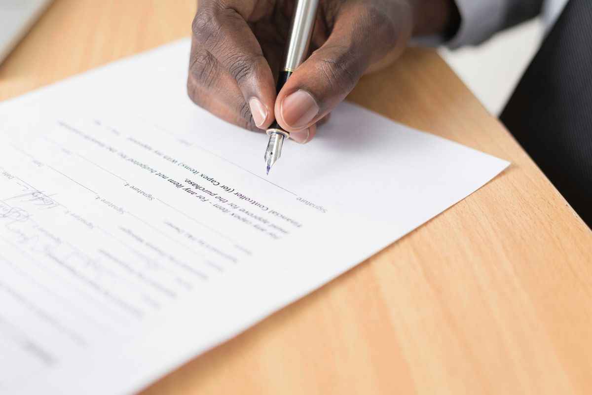 Signing a job contract
