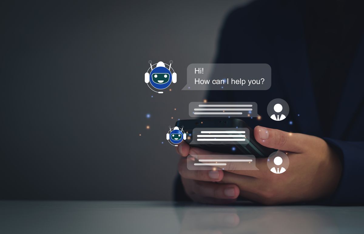 Small business customer using an AI customer service agent