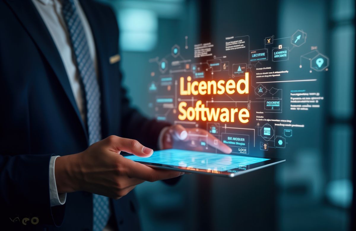 Small business owner choosing not to use pirated software