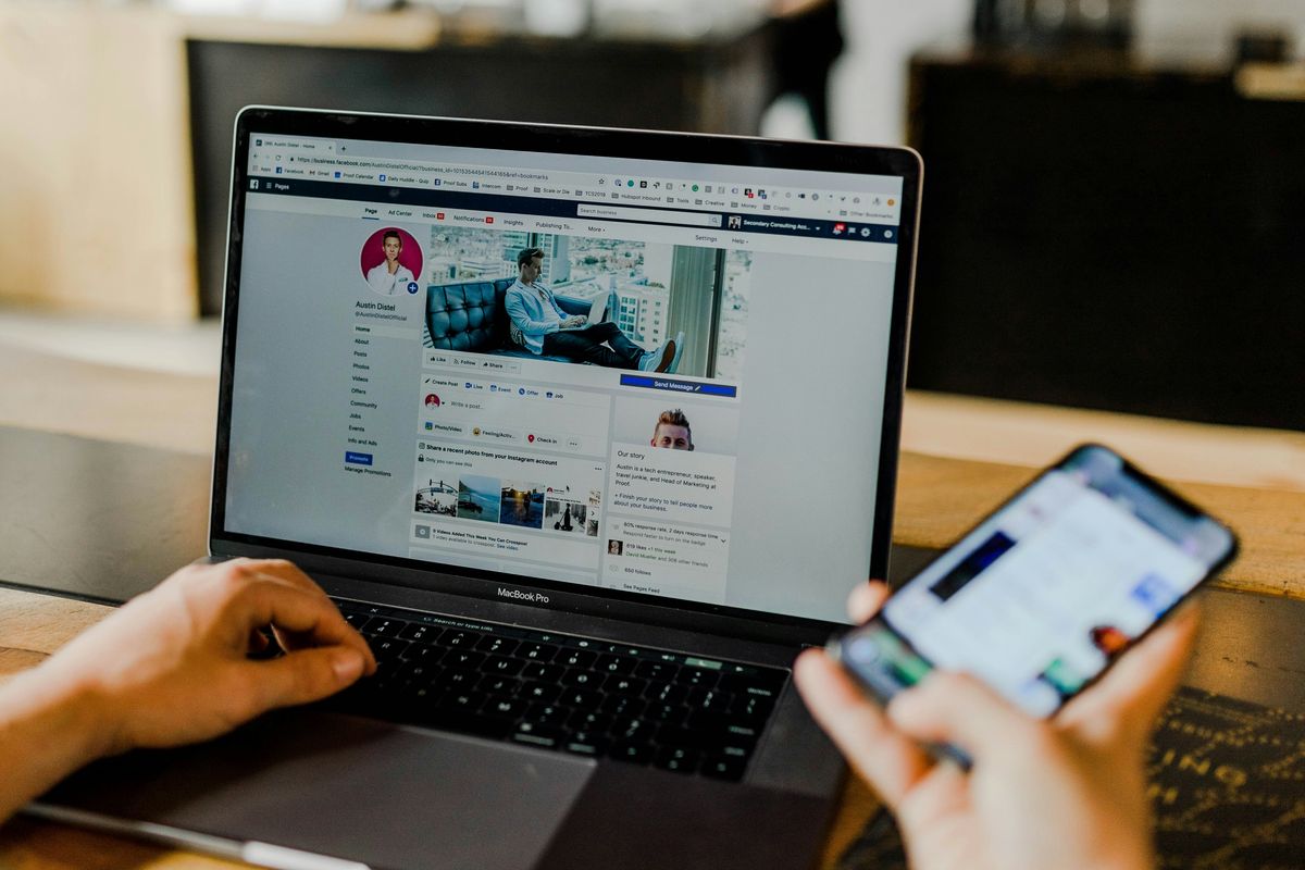 Small business owner practicing ethical content curation for social media