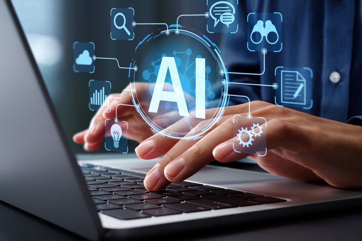 Small business owner using AI to help grow business