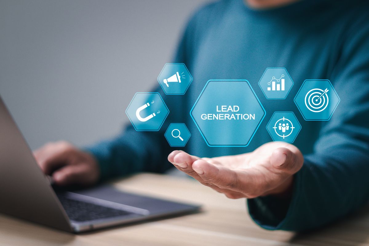 Small business owner using lead generation tools to improve sales