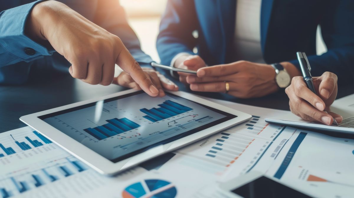 Small business owners creating a business growth plan