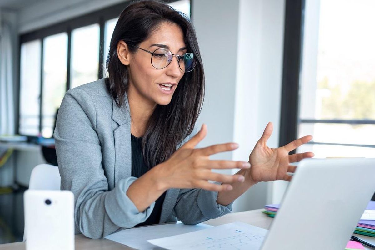Small business virtual assistant on a video call