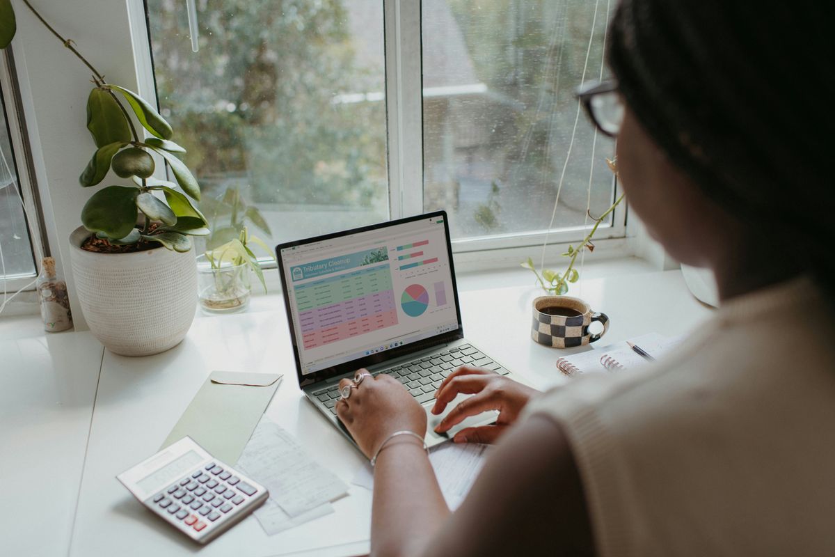 Small seasonal business owner doing budgeting