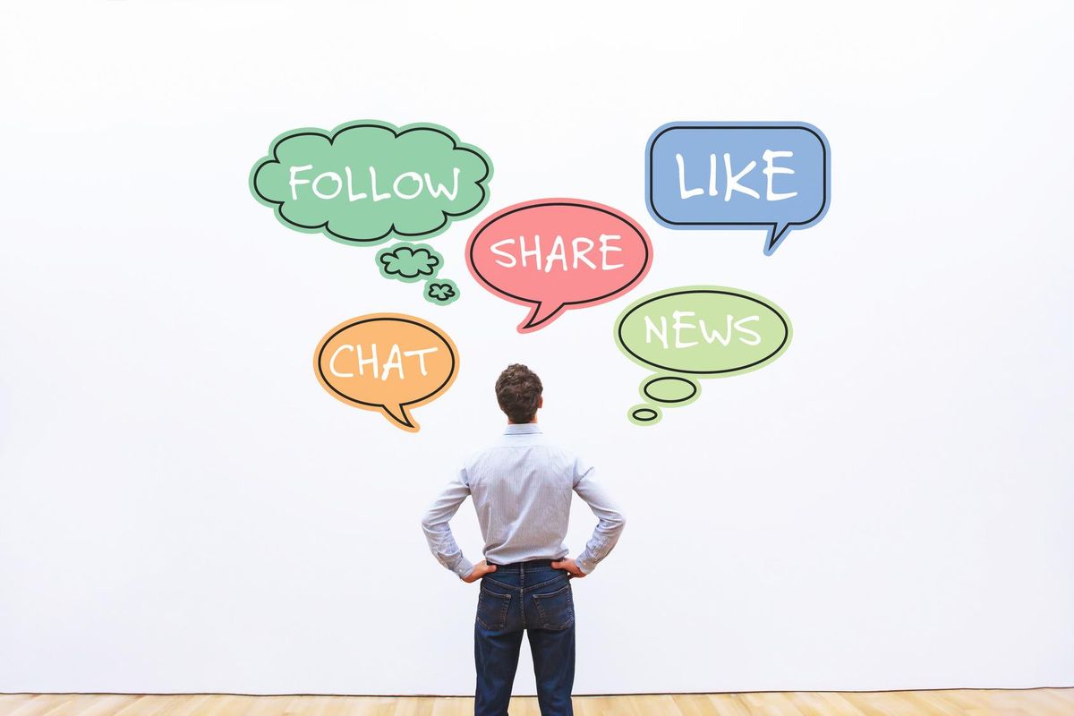 social media and business concept