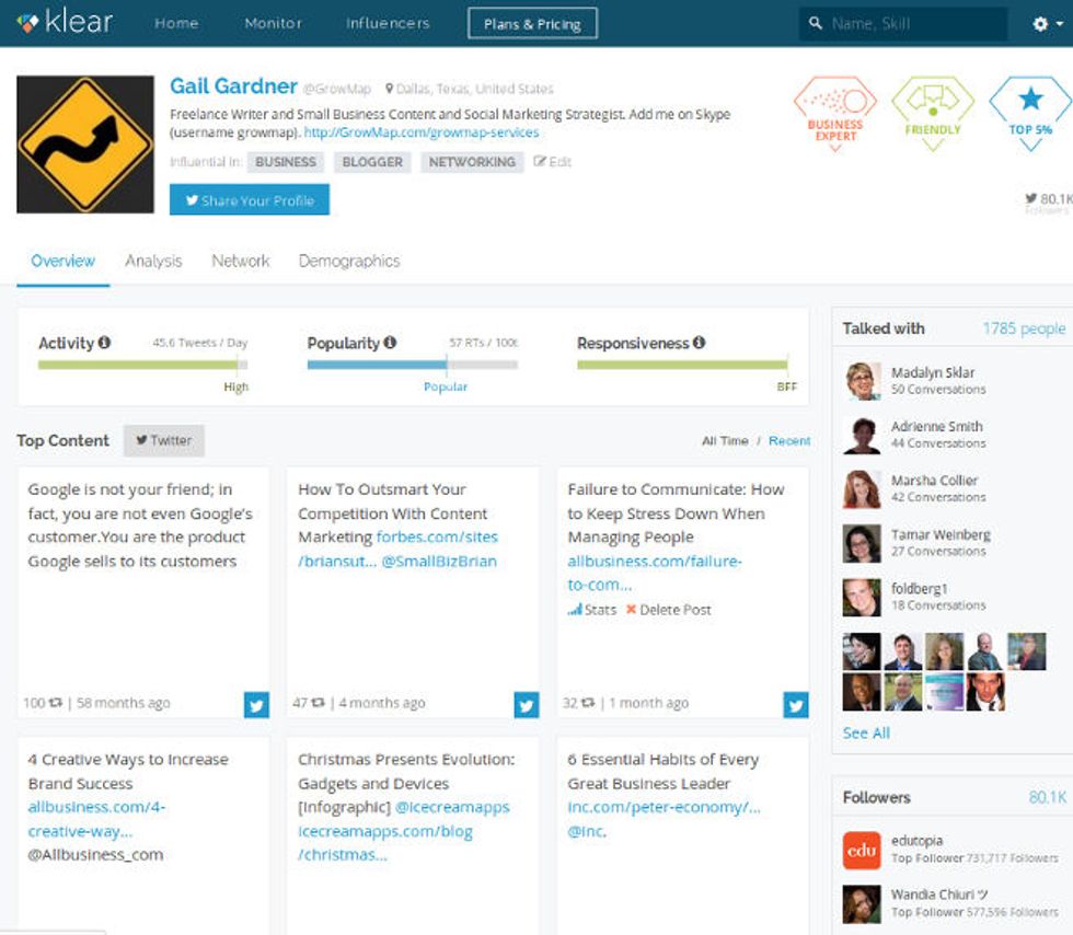 Social Media Influencer Analysis Tool Klear