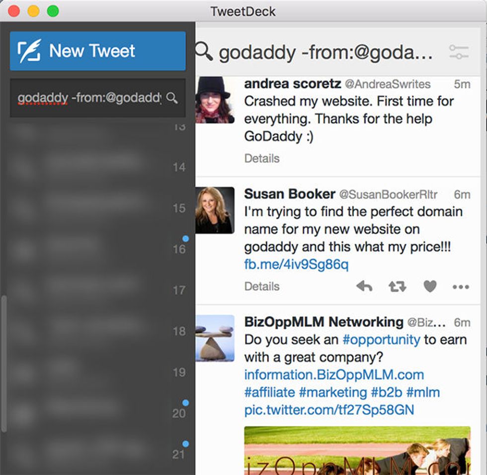 Social media listening tool TweetDeck