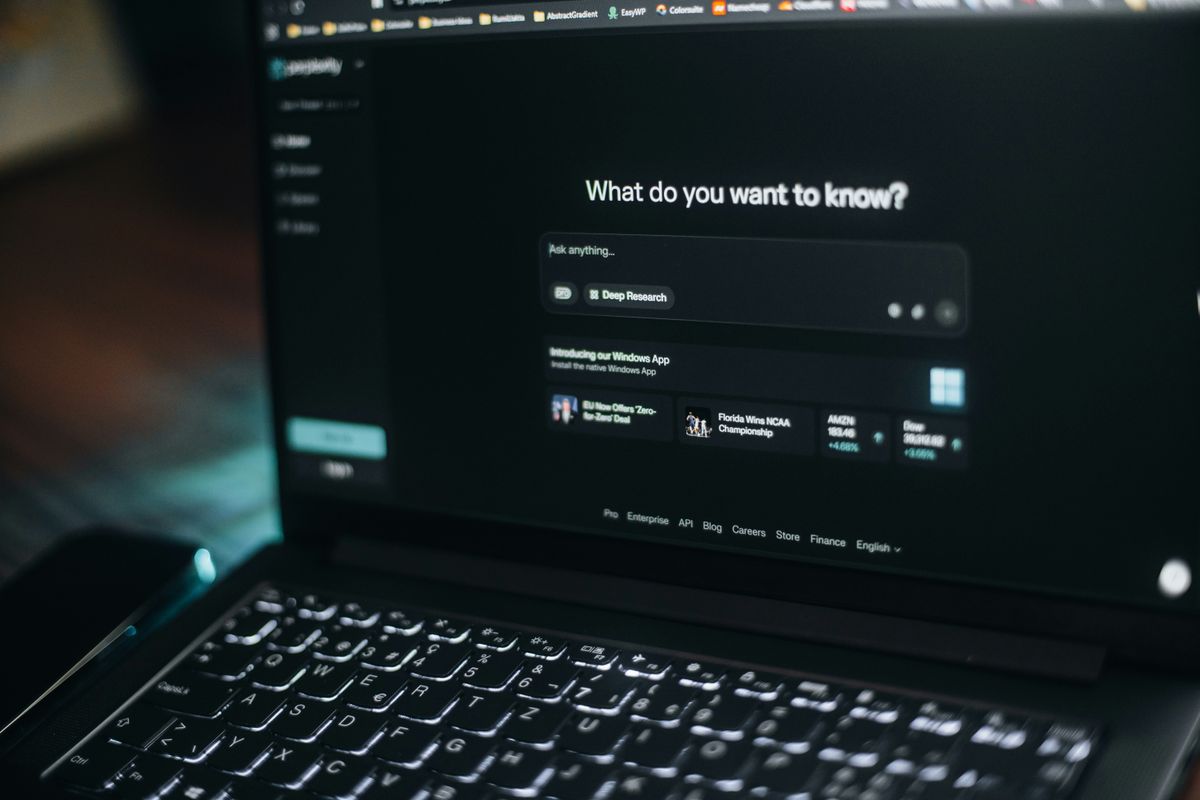 Someone using ChatGPT on a laptop