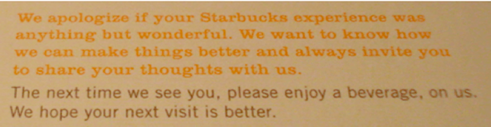 starbucks message