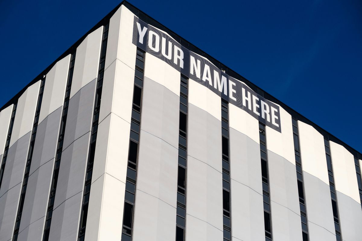 Startup business with name on the side of the building