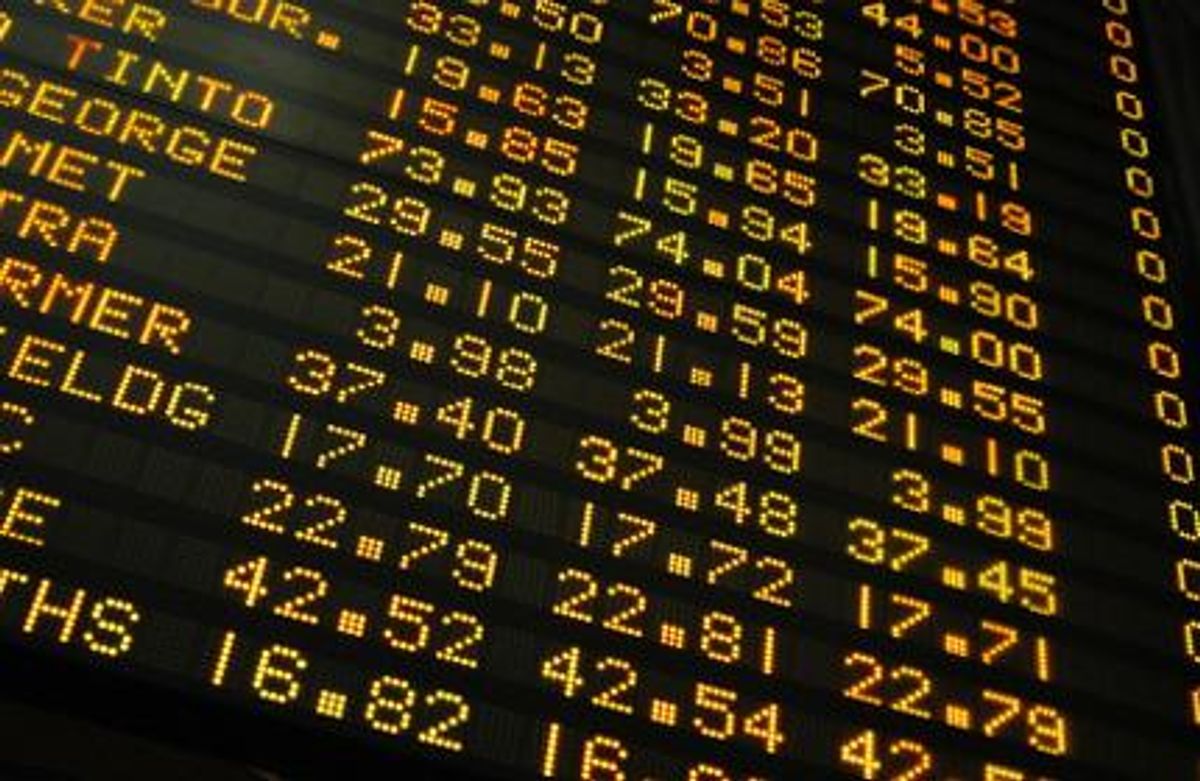 stock index on a board