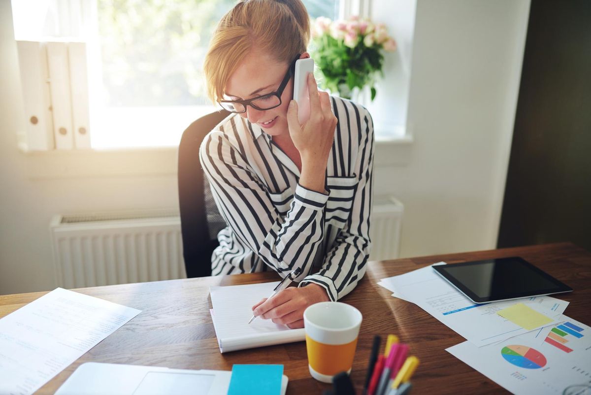 Successful businesswoman working in a home office