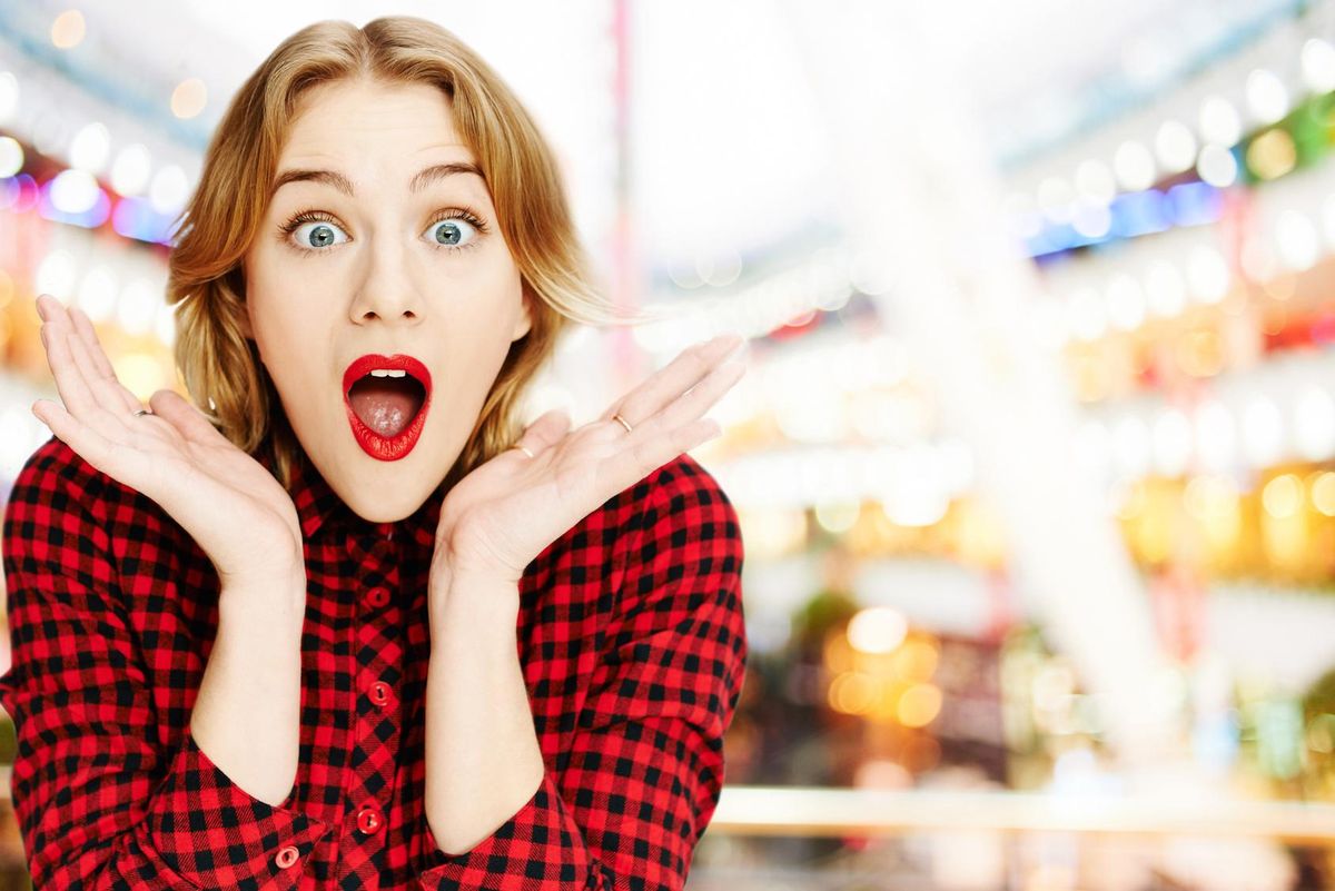 Surprised customer in a shop