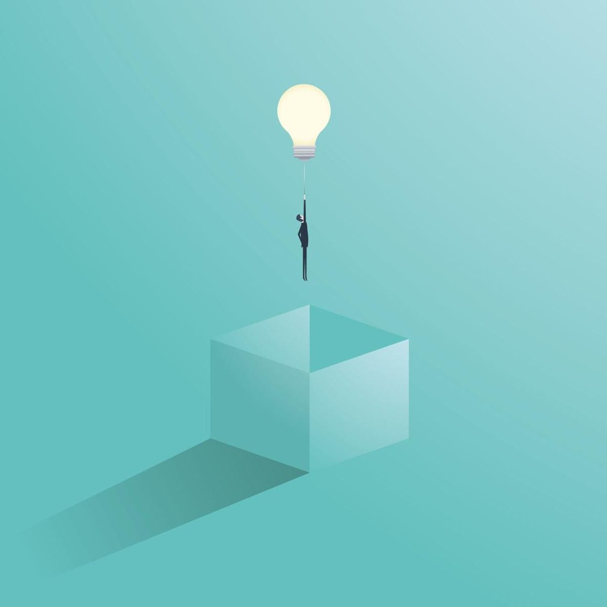 Think outside the box concept