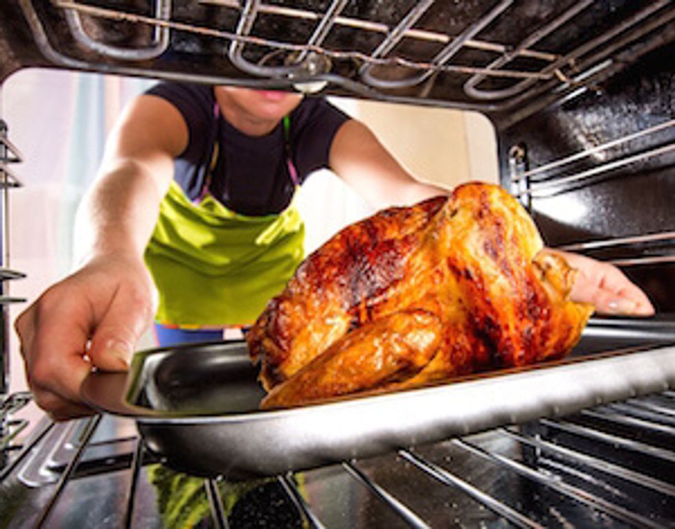 turkey in oven