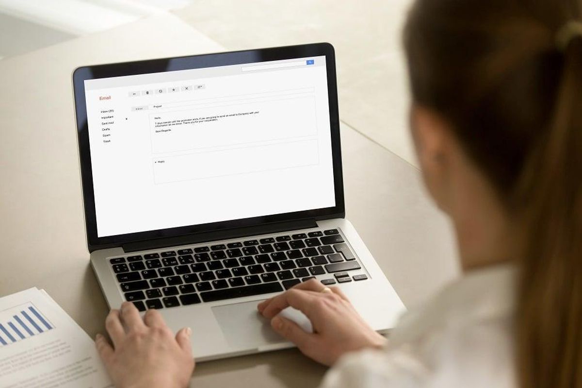 typing an email