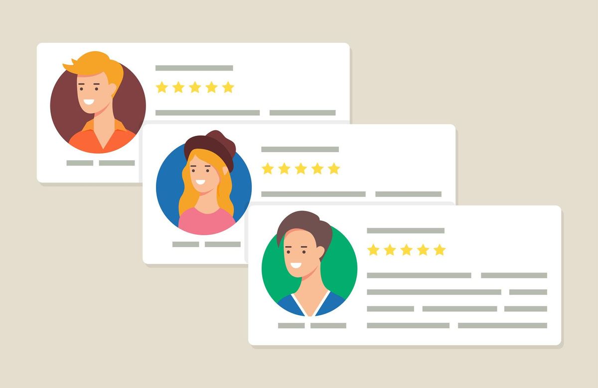 User reviews and feedback concept