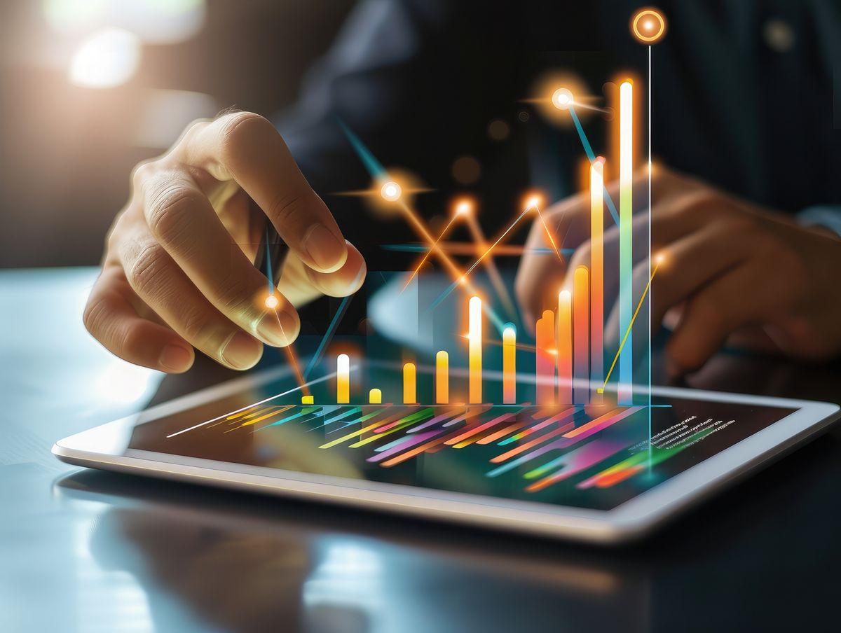 Using a tablet to analyze advanced sales techniques