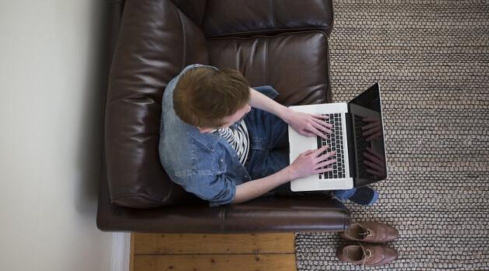 using laptop