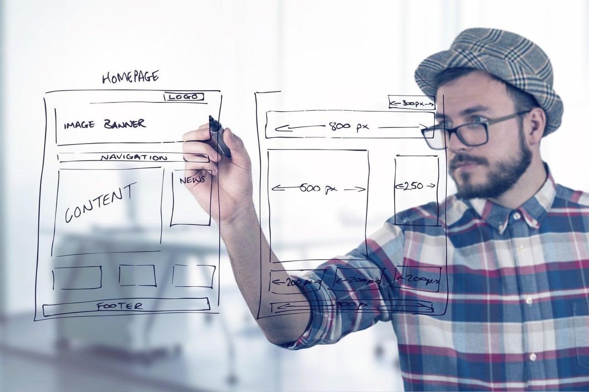 web designer drawing website development wireframe - Business Help and Advice web designer drawing website development wireframe - Business Help and Advice