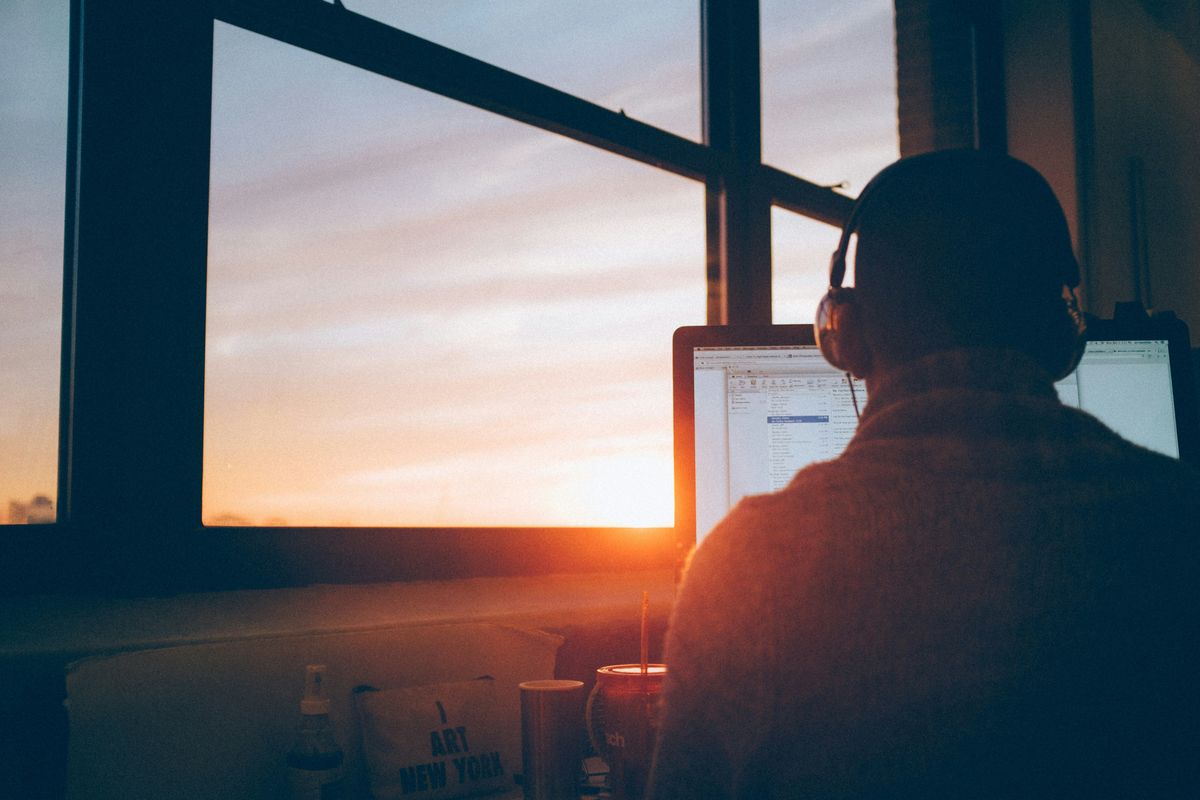 Web developer working on a website for a client