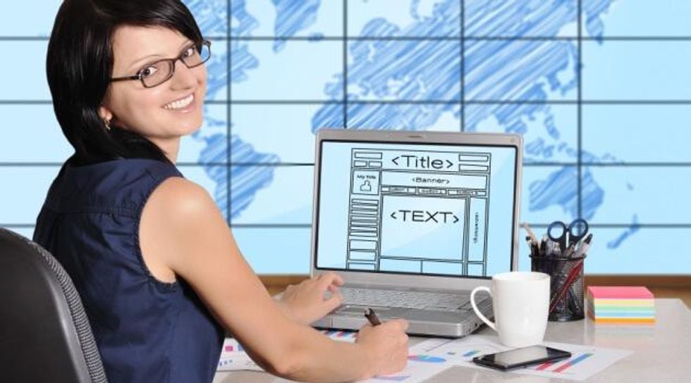 web page on screen