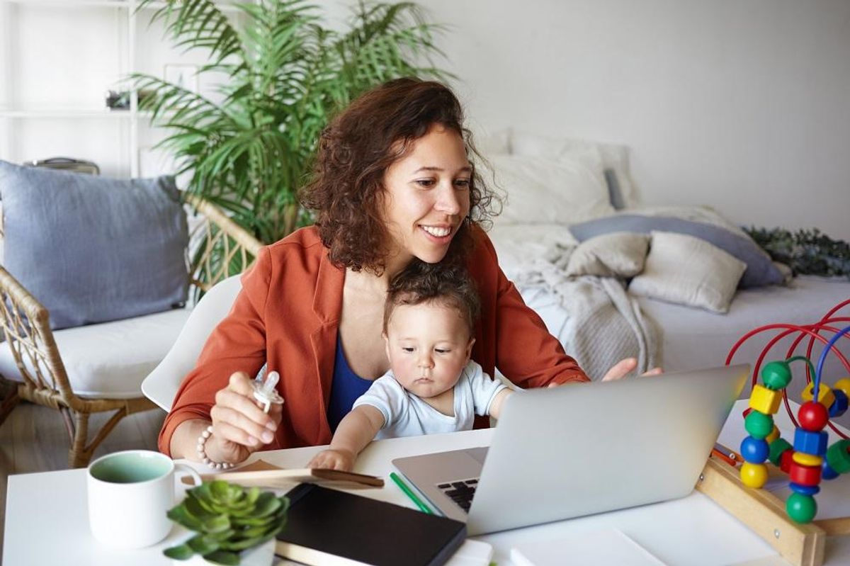 Woman business owner working from home and maintaining a work-life balance