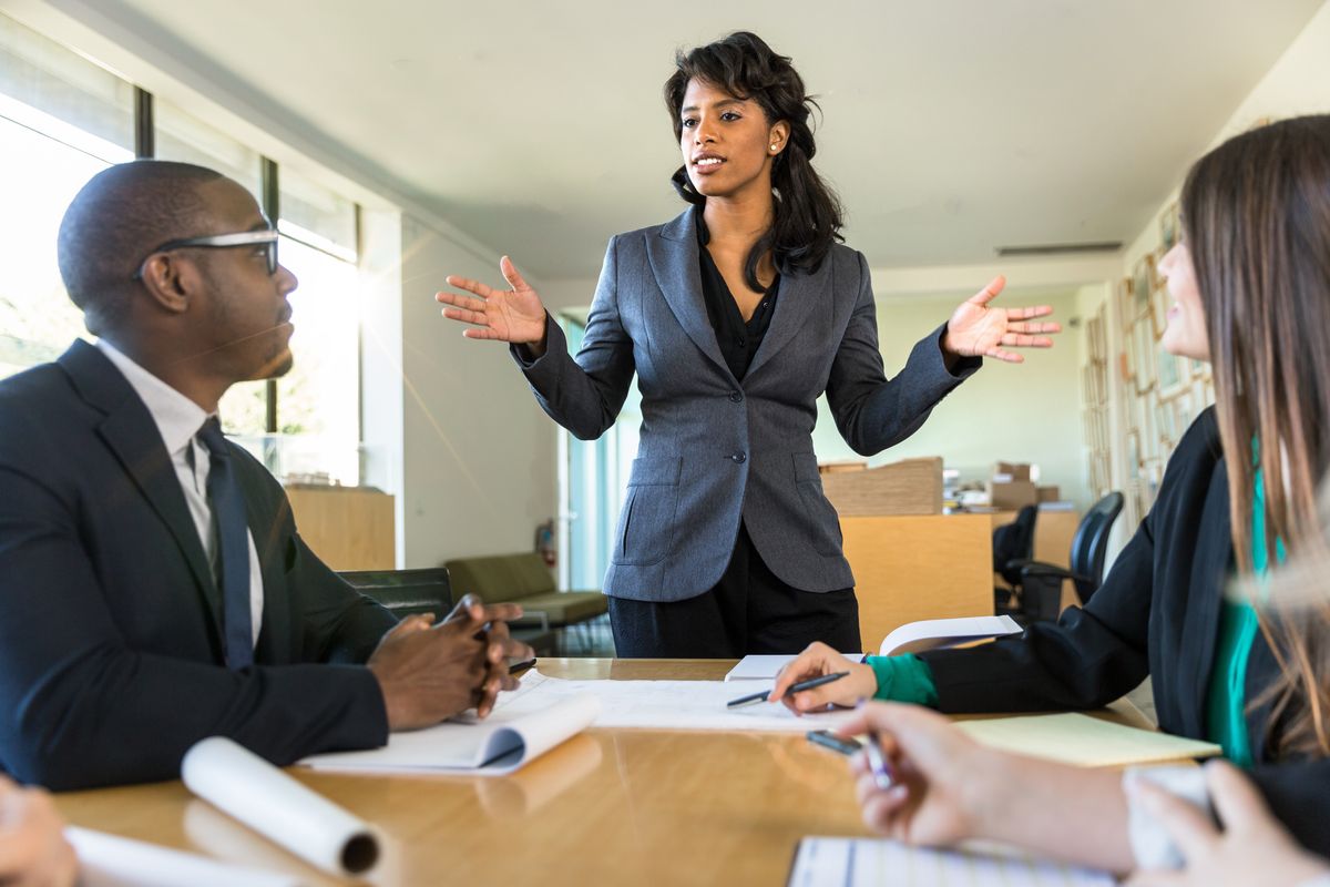 Woman demonstrating leadership