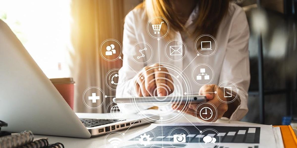 Woman doing digital marketing for her startup