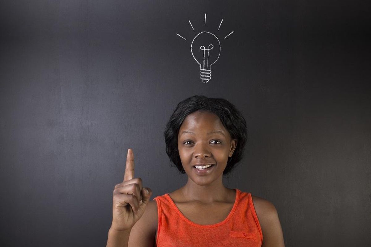 Woman entrepreneur with a business idea in need of validating