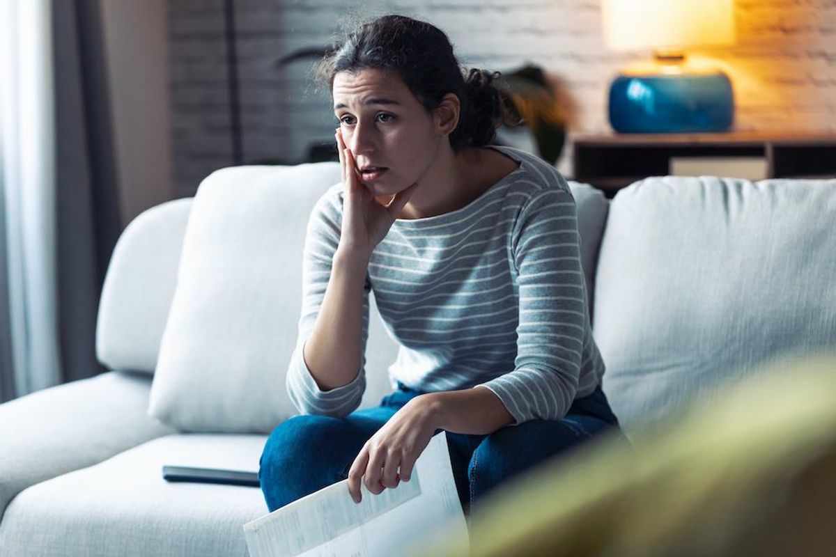 Woman worried about her job search plan