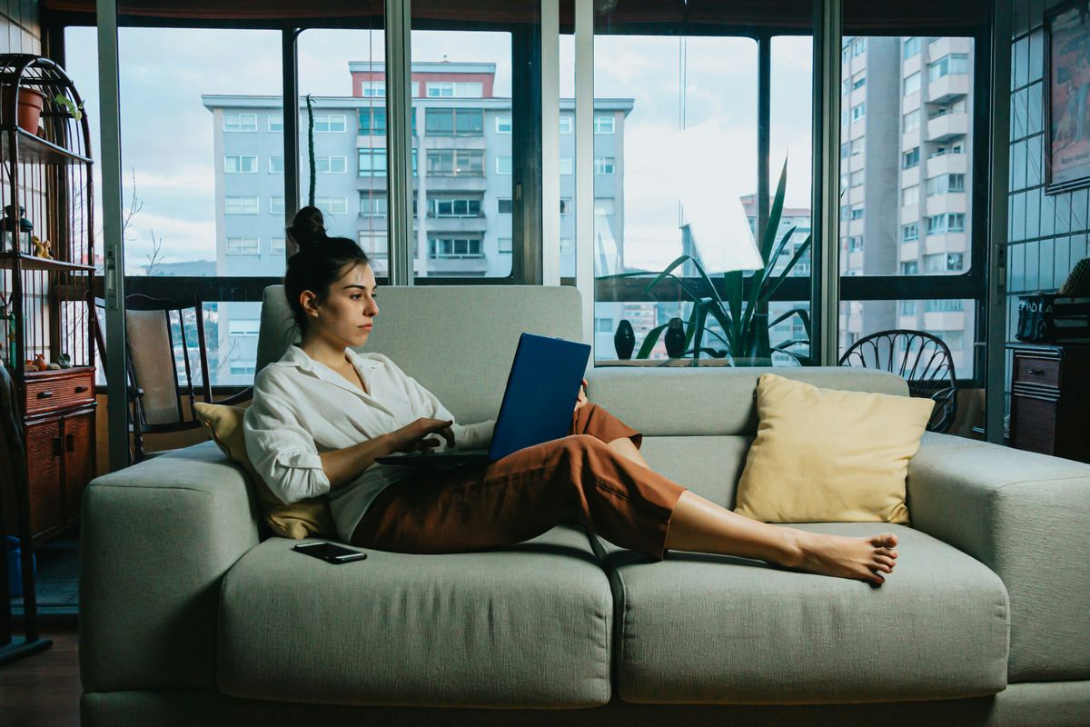 Working on a side business after hours at home