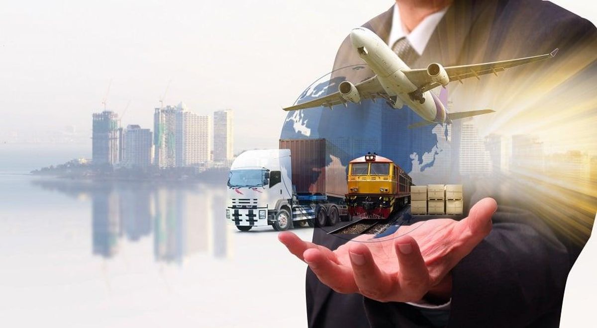 worldwide cargo transport concept