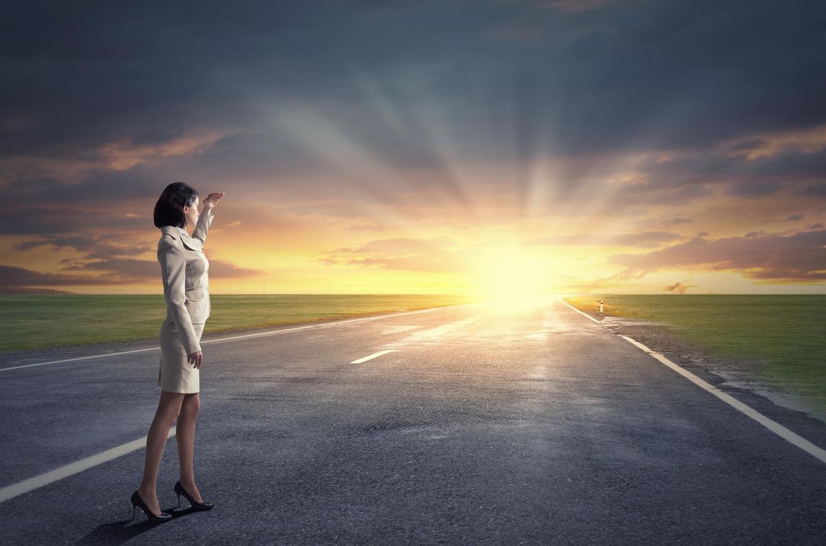 Young businesswoman looking forward