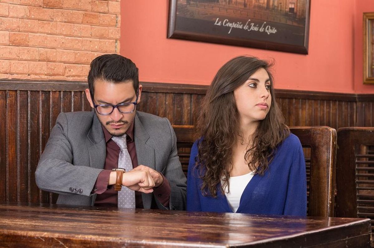 young couple in a restaurant