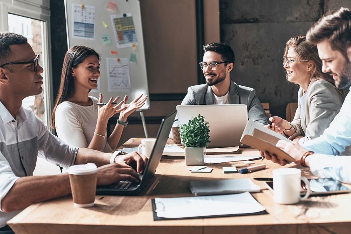Young people at an efficient and productive business meeting